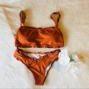 Burnt orange cupshe swim suit